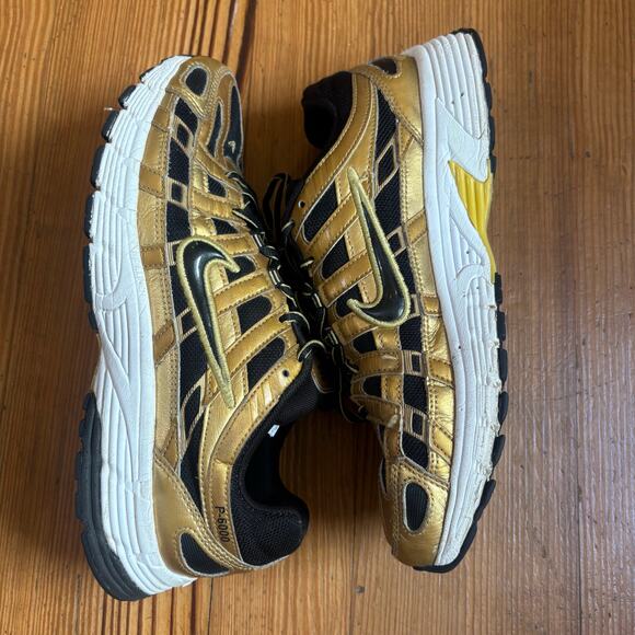 Nike P-6000 metallic gold black low top lace mens sneakers SIZE 8 - Picture 3 of 8